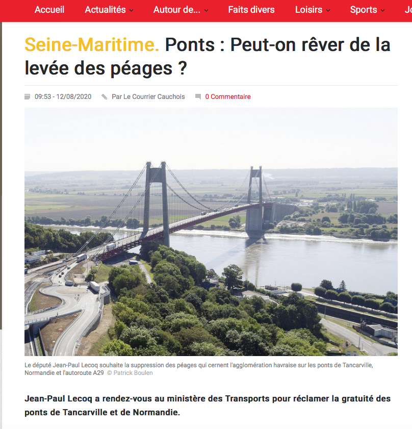 Seine-Maritime. Ponts : Peut-on rêver de la levée des péages ? {HTML}