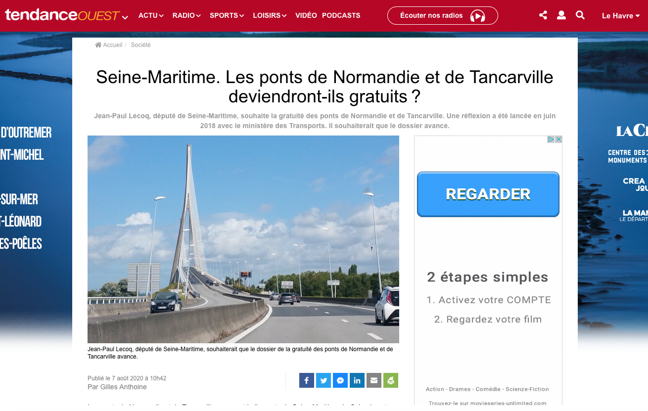 Seine-Maritime. Les ponts de Normandie et de Tancarville deviendront-ils gratuits ? {HTML}