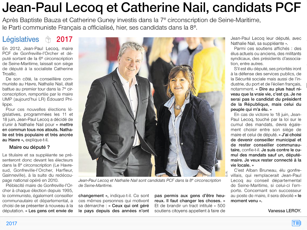 Article Ouest France - Février 2017
